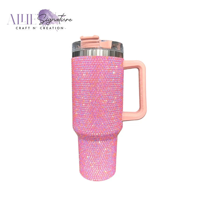 40oz Stainless Steel Glitter Sublimation Tumblers with a Handle, Quencher  Ombre Glitter Tumblers