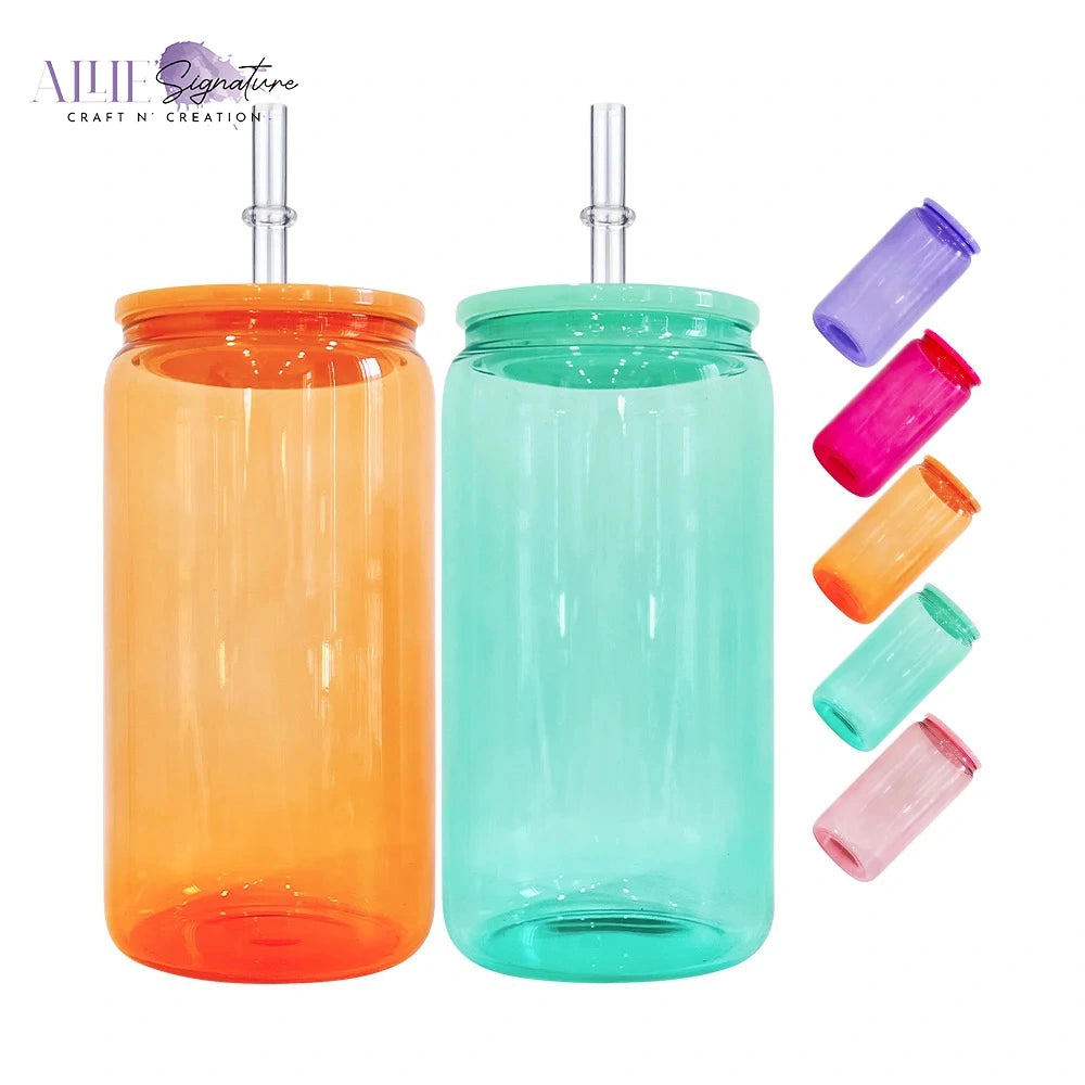 Colorful Lid Colored Unbreakable Split Glass Cans 16oz Sublimation Jelly  Cups For DIY Beer And Unbreakable Split Glass Jars From Zeal_web, $2.24