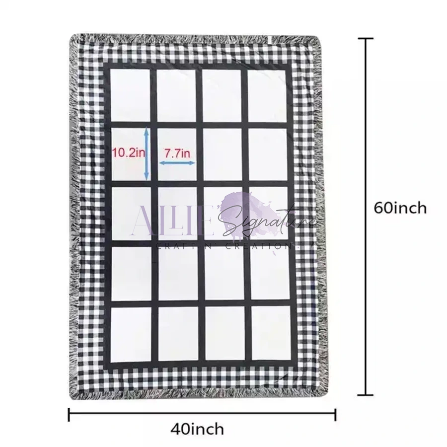 Heart Sublimation Blanket - 25 Panel - 40in x 60in