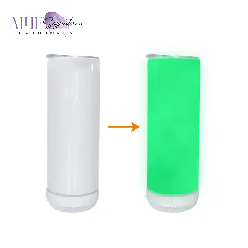 20oz Slim Glow Sublimation Speaker Tumbler