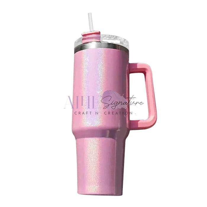 Neon Pink Tumbler Hot Pink Glitter Tumbler Personalized Glitter Tumbler  40oz Handle Tumbler Ombre Glitter Tumbler Custom 