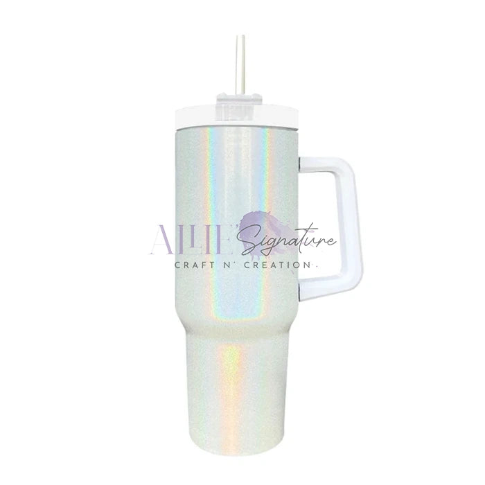 40oz Sublimation Glitter Shimmer Tumbler with Handle