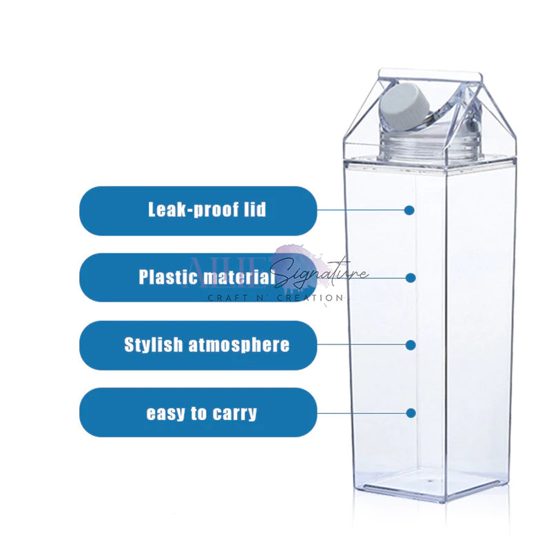 Acrylic Milk Carton Water Bottle for Sublimation – AllieSignature