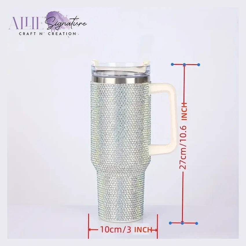 40oz White Sublimation Tumbler with Colored Handle