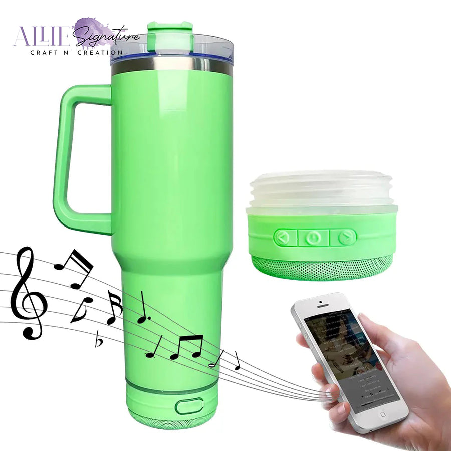 40oz Blank Sublimation Double Walled Stainless Steel Wireless Smart Music  Display Player Speaker Tumbler Travel Coffee Mugs with Handle and Straw Lid  in Stock - China 40oz Speaker Music Tumbler with Handle