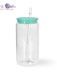 16 oz. Sublimation Glass Tumbler with Lid and Glass Straw » THE