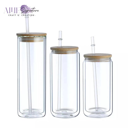 Double Glass Snow Globe Tumbler for Sublimation