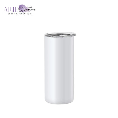 White Straight Stainless Steel Sublimation Tumbler